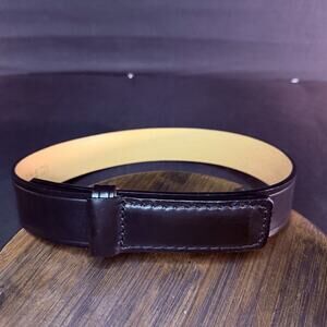 Dutyman Hook Garrison Stud Belt Size 24" Plain Black Leather Hook & Hole 1211